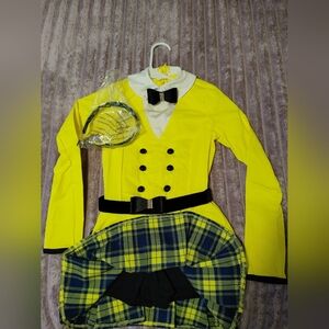 Weissman Yellow Plaid Dress with Black Accents